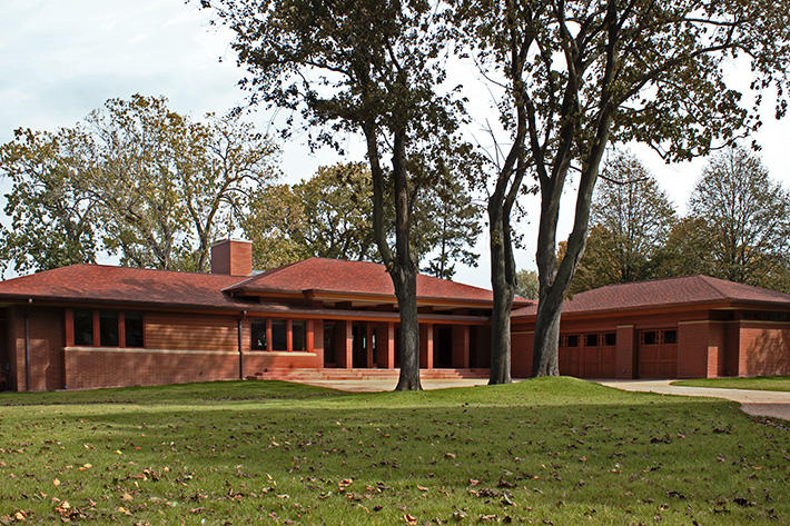 Brick Home with Red Colonial