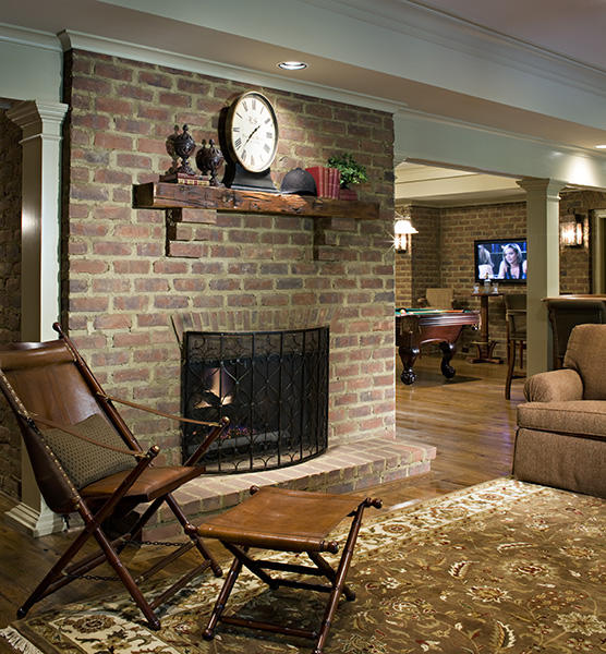 Brick Fireplace & Accent Wall