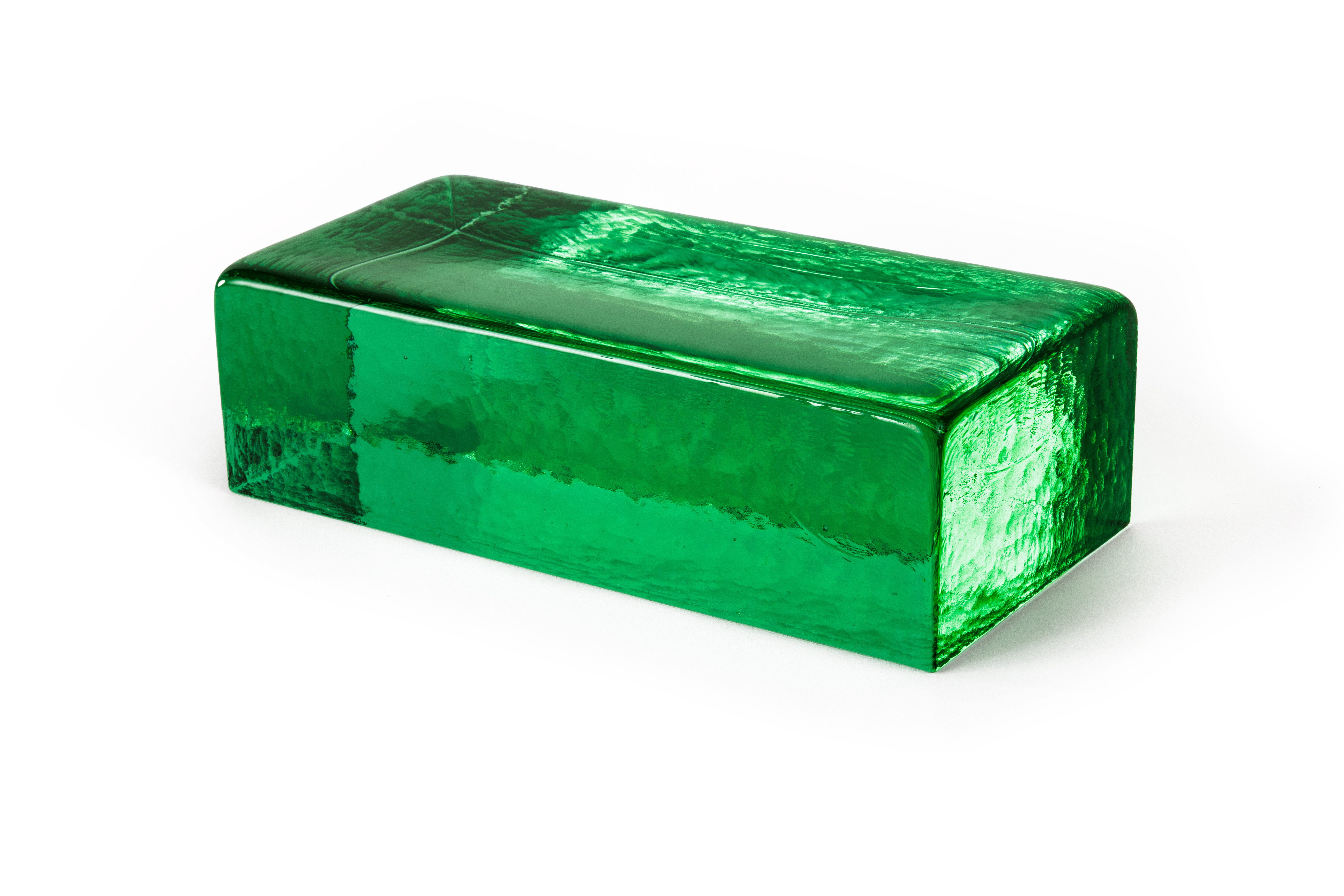 emerald green natural glass brick