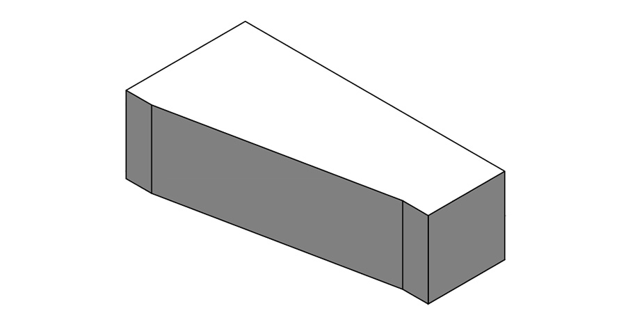 sloped custom molded brick shape