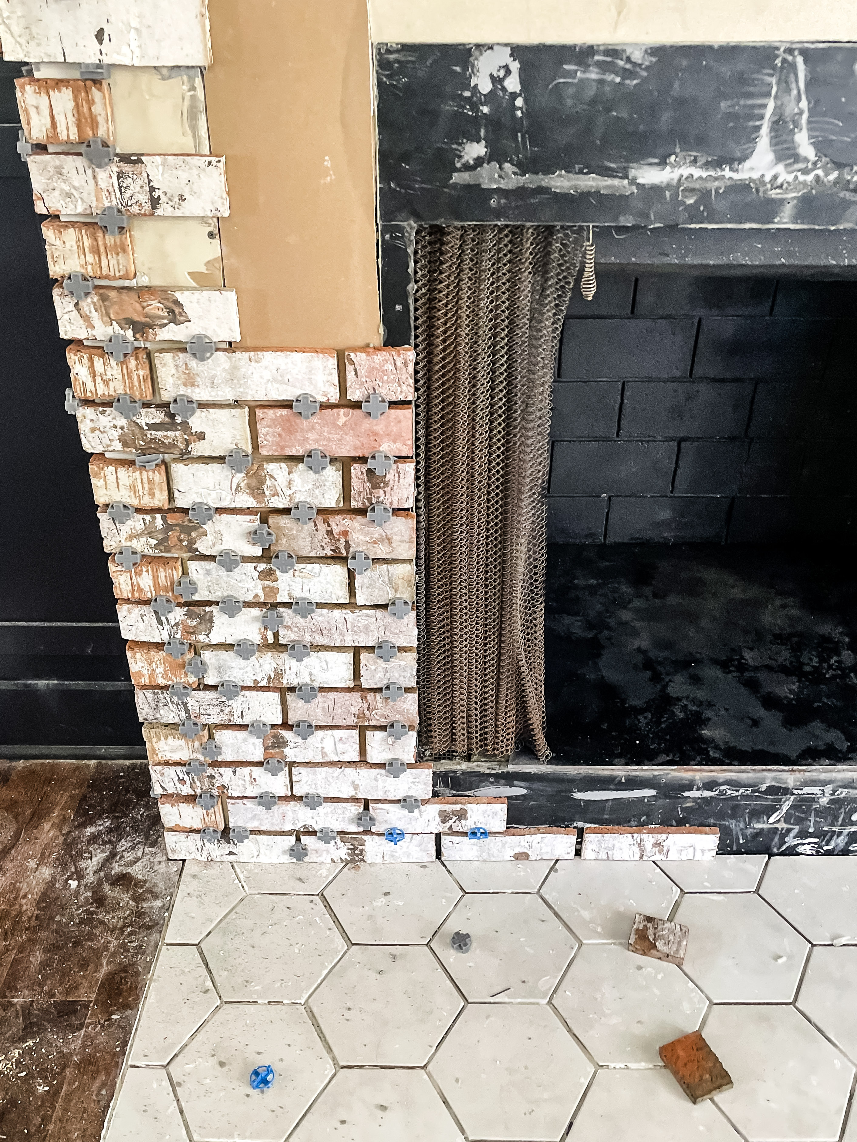 thin brick fireplace