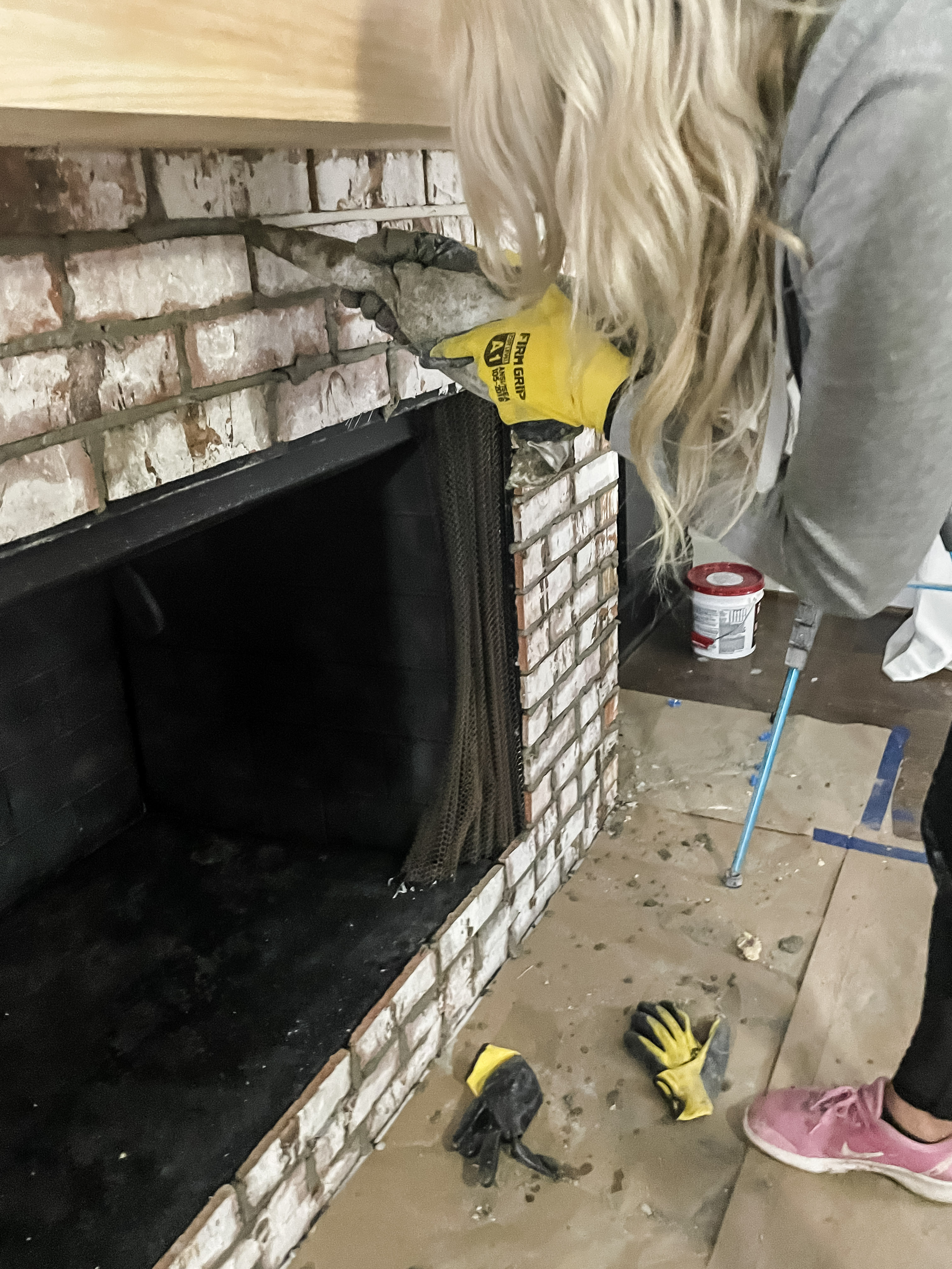 thin brick fireplace