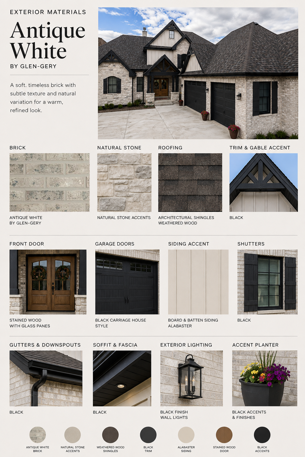 antique white brick product residential material mood board