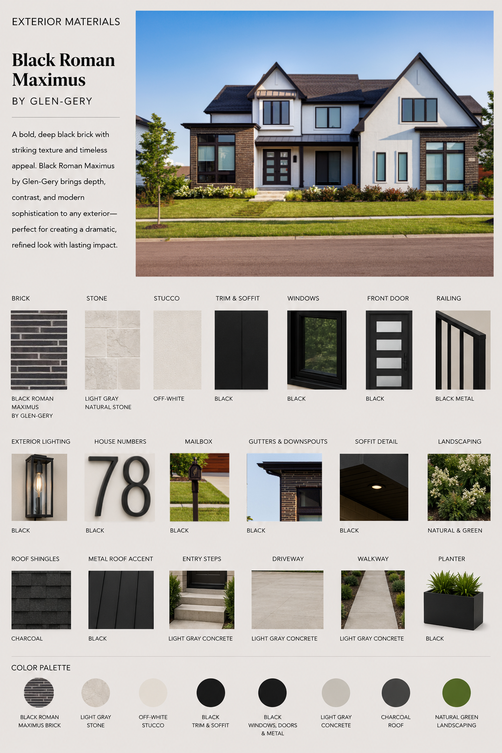 black roman maximus brick product residential material mood board