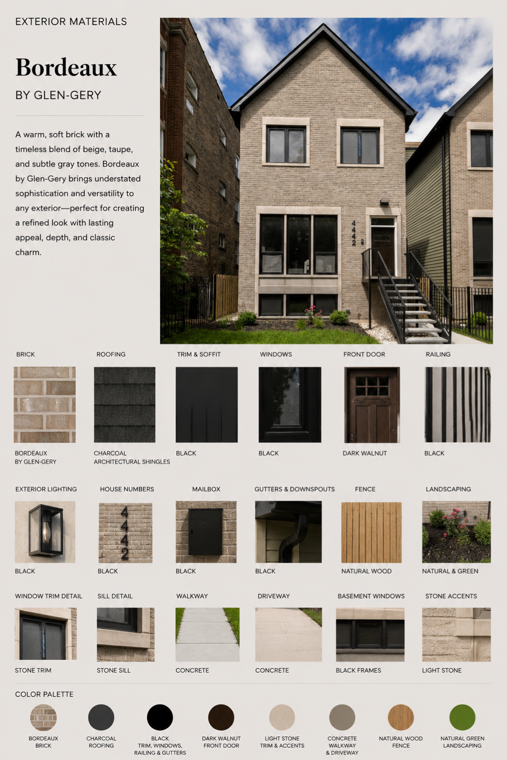 bordeaux brick product residential material mood board