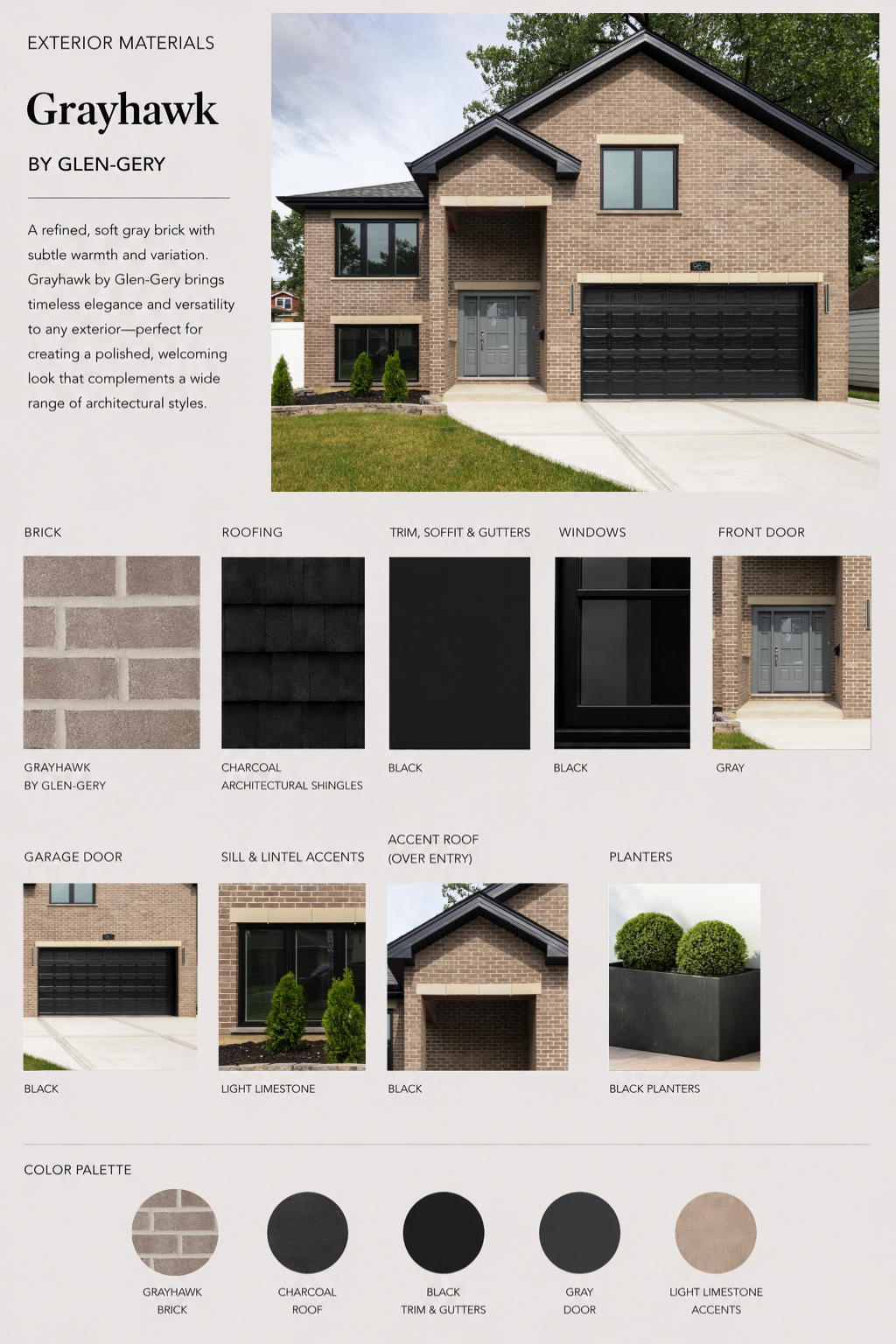 grayhawk brick product residential material mood board