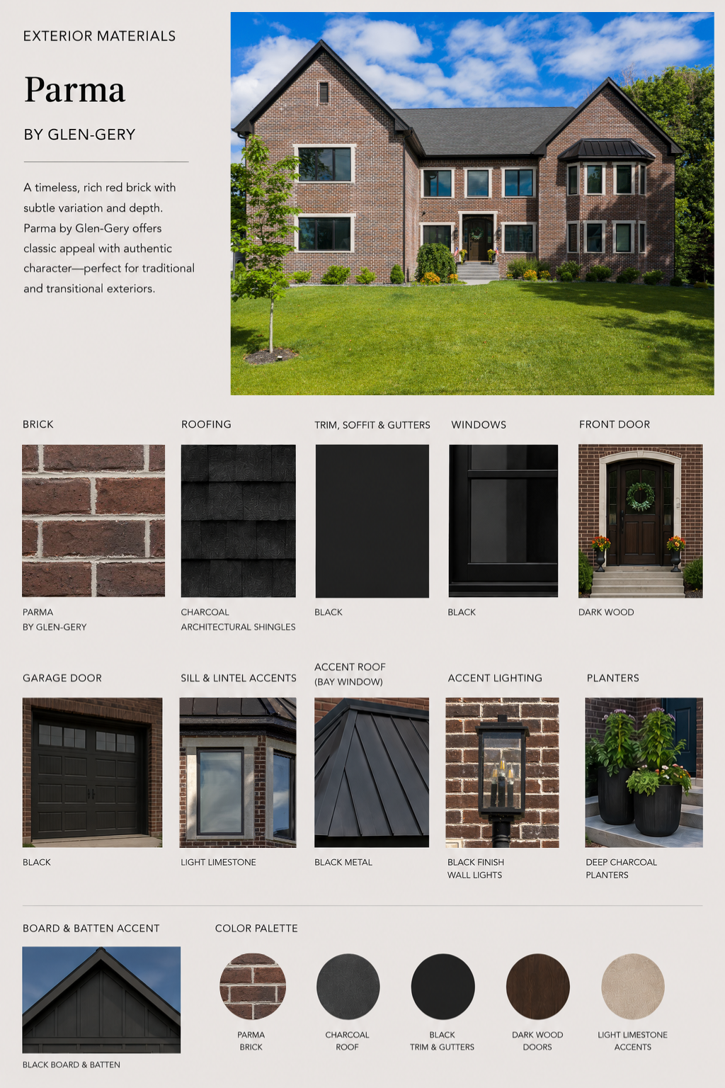 parma brick product residential material mood board