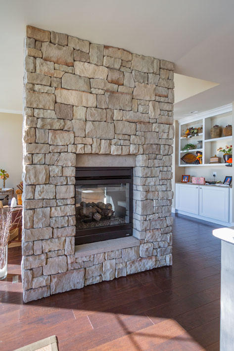 Stone Home & Fireplace with Southern Malt Cut Cobble