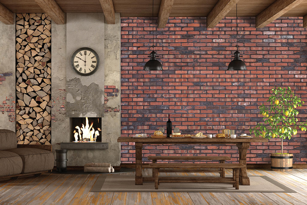Accent Wall with Olde London Thin Brick