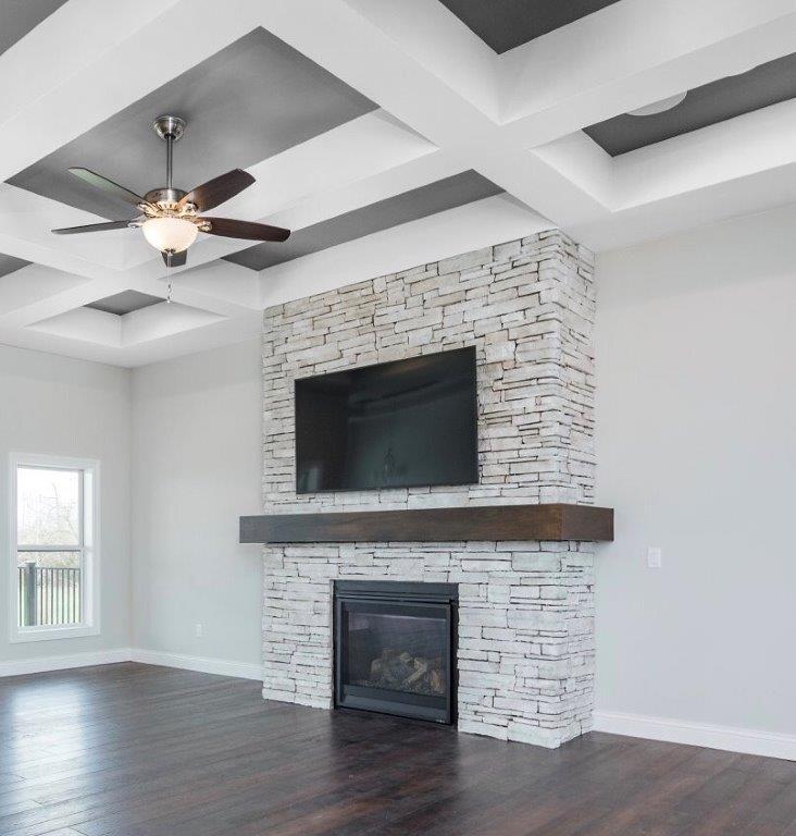 Stone Fireplace with Cashmere Stackstone