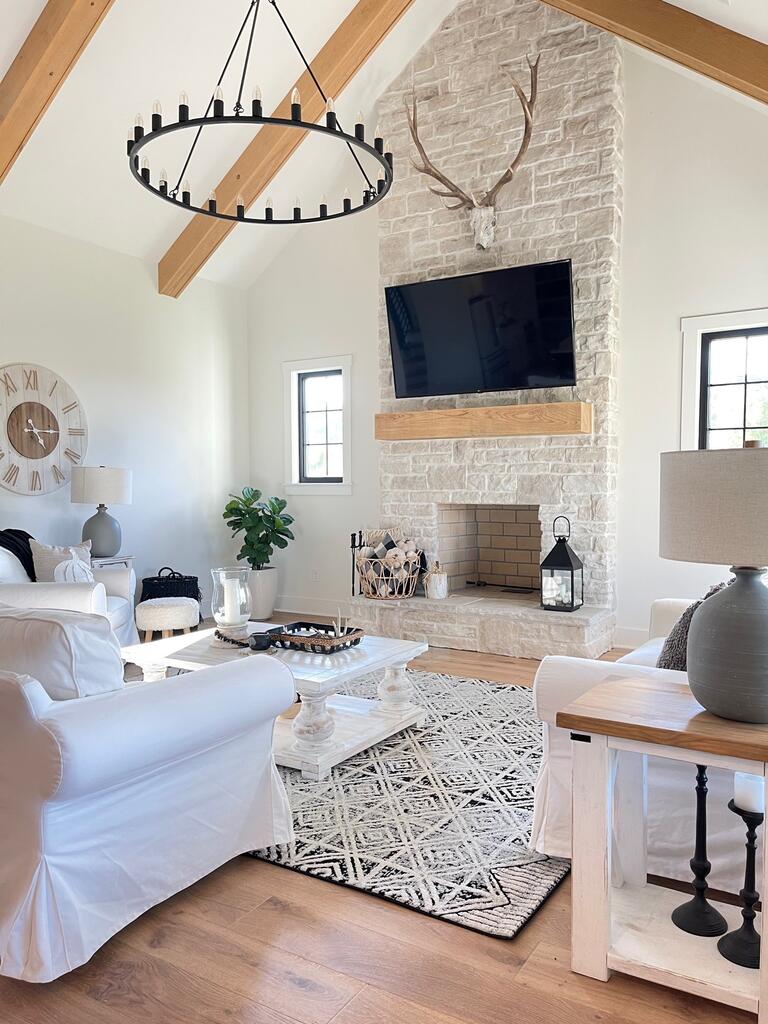 Interior Fireplace with Cashmere Limestone