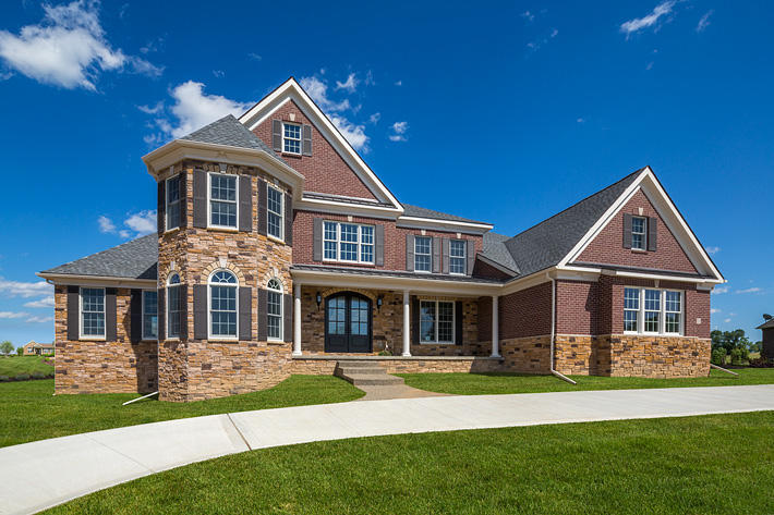 Brick Home with Cabernet Burgundy Velour