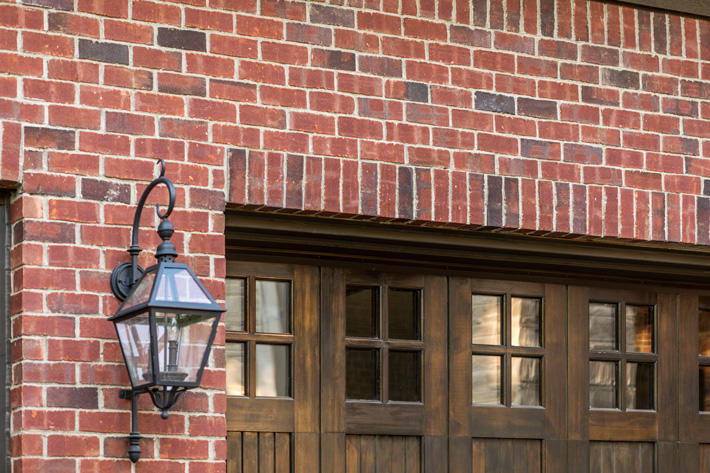 Brick Home with Rustic Burgundy