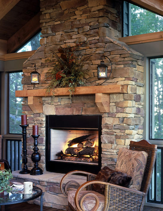 Stone Fireplace