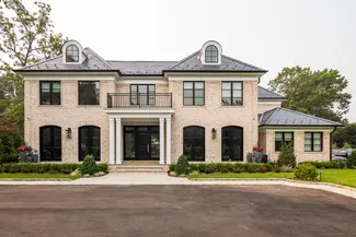 white brick house